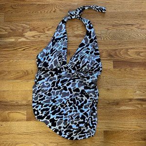 MAGICSUIT Womens Halter One Piece Swimsuit Size 14 Animal Print Slimming
